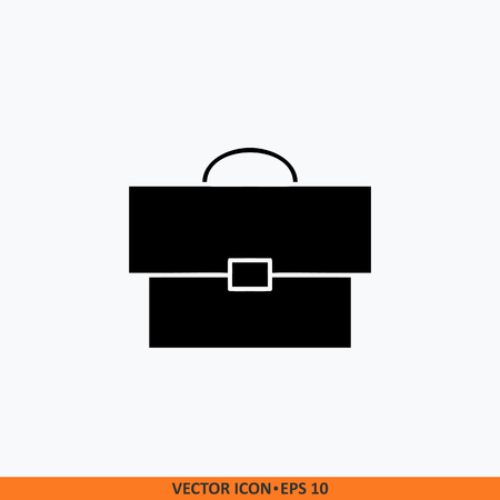 Briefcase icon sign vector. Web office illustration. Solid black on white background. Symbol for website design, mobile application, ui. Editable stroke.のイラスト素材