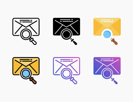Find Mail icon set with line, outline, flat, filled, glyph, color, gradient. Can be used for digital product, presentation, print design and more.のイラスト素材