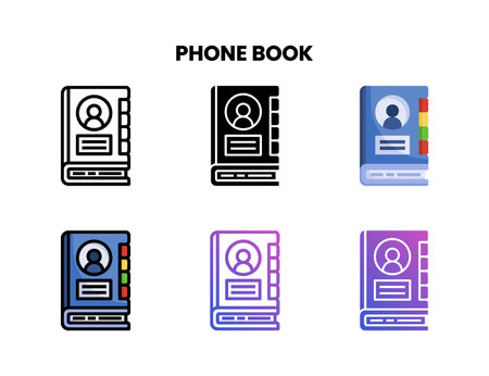 Agenda icon set with line, outline, flat, filled, glyph, color, gradient. Can be used for digital product, presentation, print design and more.のイラスト素材