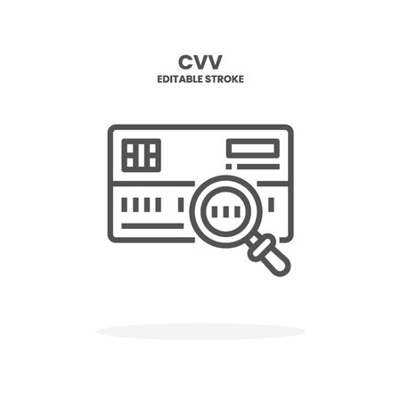 Credit Card CVV line icon. Vector illustration on white background. Editable Stroke and pixel perfect. You can use for web, app and more.のイラスト素材