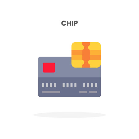 Credit Card Chip flat icon. Vector illustration on white background. Can used for web, app, digital product, presentation, UI and many more.のイラスト素材