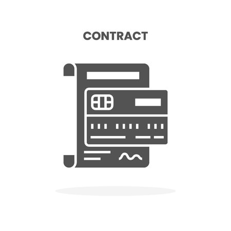 Credit Card Contract glyph icon. Can used for web, app, digital product, presentation, UI and many more.のイラスト素材