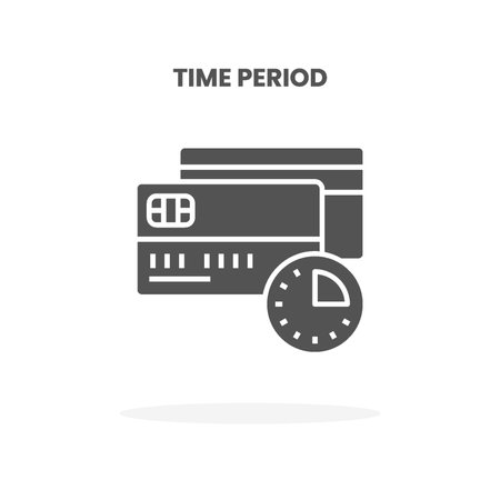 Credit Card Time Period glyph icon. Can used for web, app, digital product, presentation, UI and many more.のイラスト素材