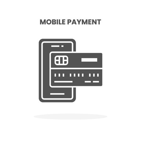 Credit Card Mobile Payment glyph icon. Can used for web, app, digital product, presentation, UI and many more.のイラスト素材
