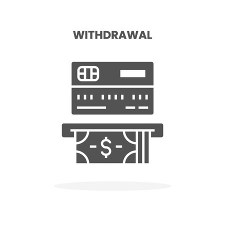 Credit Card Withdrawal glyph icon. Can used for web, app, digital product, presentation, UI and many more.のイラスト素材