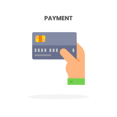 Credit Card Pay flat icon. Vector illustration on white background. Can used for web, app, digital product, presentation, UI and many more.のイラスト素材
