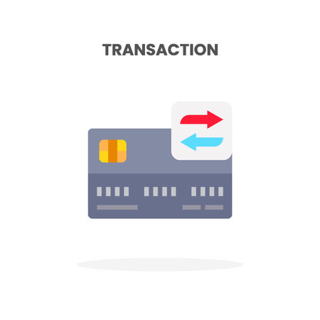 Credit Card Transaction flat icon. Vector illustration on white background. Can used for web, app, digital product, presentation, UI and many more.のイラスト素材
