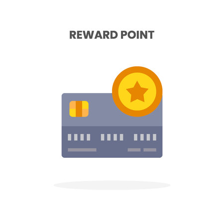 Credit Card Reward Point flat icon. Vector illustration on white background. Can used for web, app, digital product, presentation, UI and many more.のイラスト素材