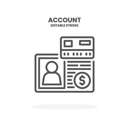 Credit Card Account line icon. Vector illustration on white background. Editable Stroke and pixel perfect. You can use for web, app and more.のイラスト素材