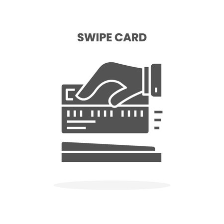 Credit Card Swipe Card glyph icon. Can used for web, app, digital product, presentation, UI and many more.のイラスト素材
