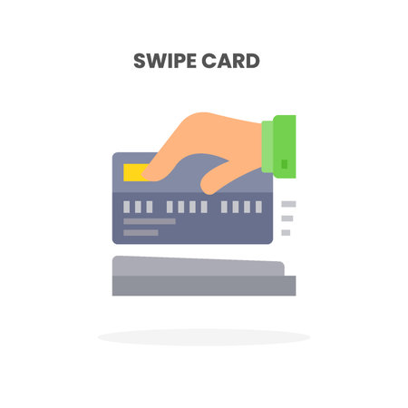 Credit Card Swipe Card flat icon. Vector illustration on white background. Can used for web, app, digital product, presentation, UI and many more.のイラスト素材