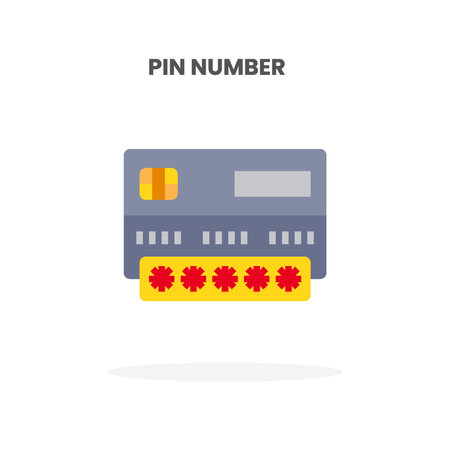 Credit Card Pin Number flat icon. Vector illustration on white background. Can used for web, app, digital product, presentation, UI and many more.のイラスト素材