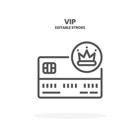 Credit Card VIP line icon. Vector illustration on white background. Editable Stroke and pixel perfect. You can use for web, app and more.のイラスト素材