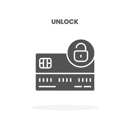 Credit Card Unlock glyph icon. Can used for web, app, digital product, presentation, UI and many more.のイラスト素材