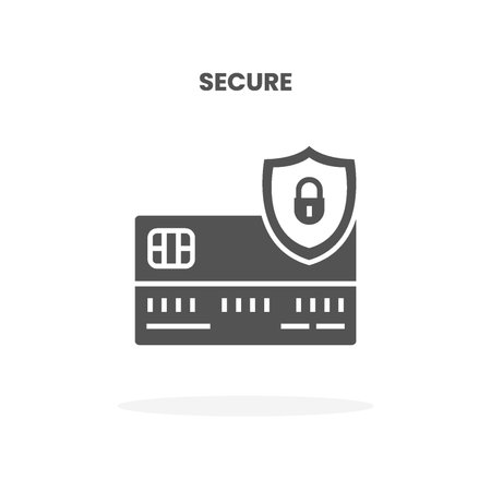 Credit Card Secure glyph icon. Can used for web, app, digital product, presentation, UI and many more.のイラスト素材