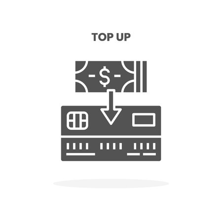 Credit Card Top Up glyph icon. Can used for web, app, digital product, presentation, UI and many more.のイラスト素材