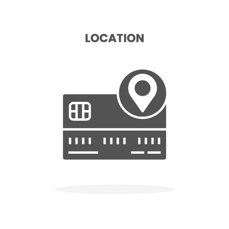 Credit Card Location glyph icon. Can used for web, app, digital product, presentation, UI and many more.のイラスト素材
