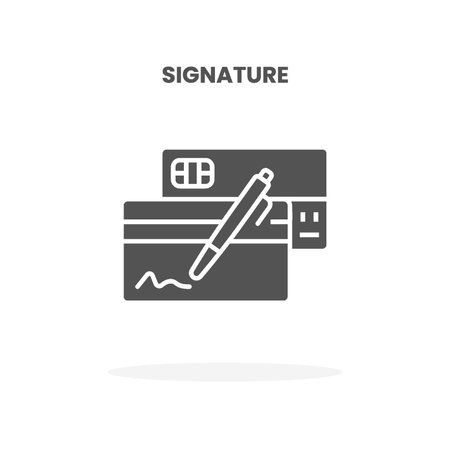 Credit Card Signature glyph icon. Can used for web, app, digital product, presentation, UI and many more.のイラスト素材