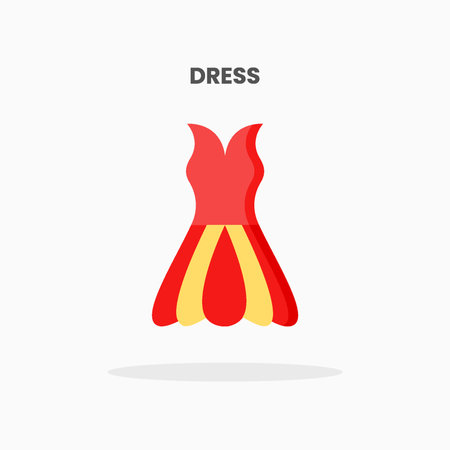 Dress icon flat. Vector illustration on white background. Can used for web, app, digital product, presentation, UI and many more.のイラスト素材