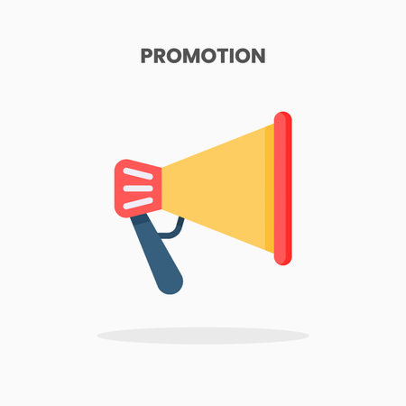 Promotion icon flat. Vector illustration on white background. Can used for web, app, digital product, presentation, UI and many more.のイラスト素材