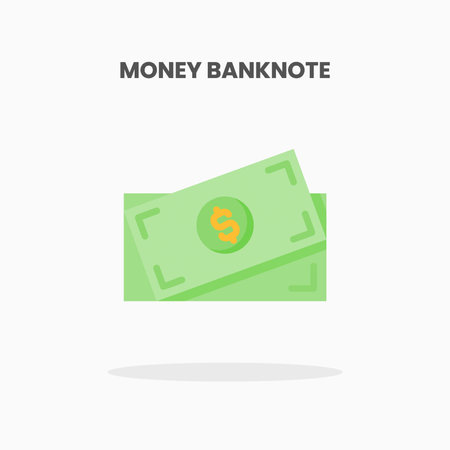 Money Banknote icon flat. Vector illustration on white background. Can used for web, app, digital product, presentation, UI and many more.のイラスト素材