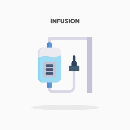 Infusion icon flat. Vector illustration on white background. Can used for web, app, digital product, presentation, UI and many more.のイラスト素材