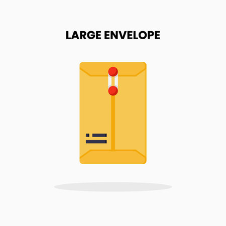 Large Envelope Document flat icon. Vector illustration on white background.のイラスト素材