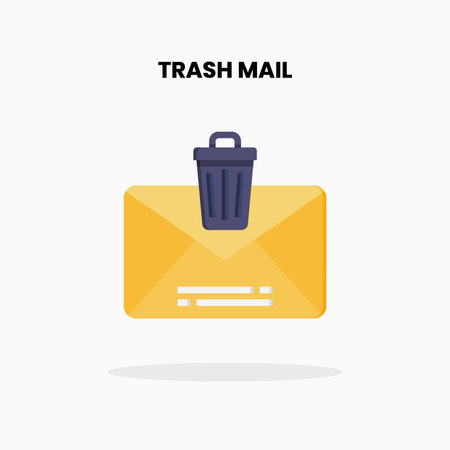 Trash Mail flat icon. Vector illustration on white background.のイラスト素材