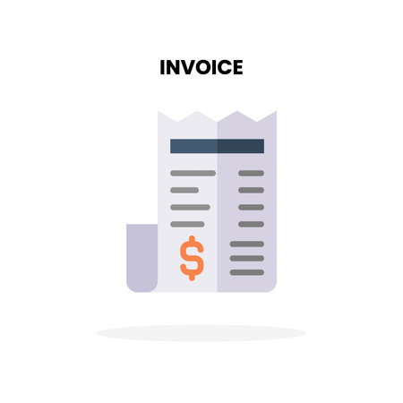 Invoice flat icon. Vector illustration on white background. Can used for digital product, presentation, UI and many more.のイラスト素材