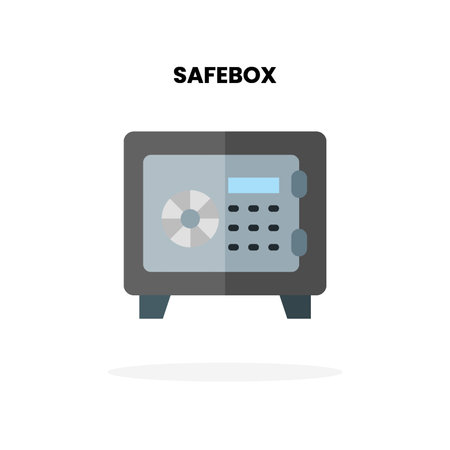 Safebox flat icon. Vector illustration on white background. Can used for digital product, presentation, UI and many more.のイラスト素材
