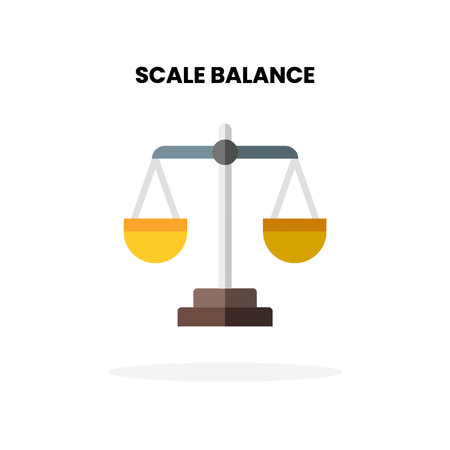 Scale Balance flat icon. Vector illustration on white background. Can used for digital product, presentation, UI and many more.のイラスト素材