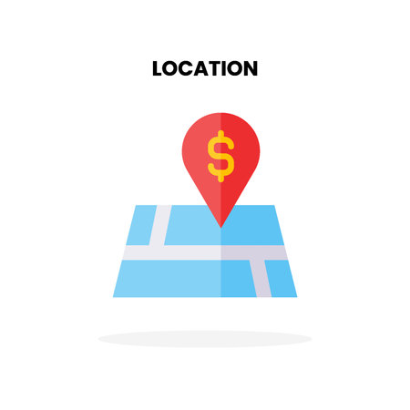 Map and Location flat icon. Vector illustration on white background. Can used for digital product, presentation, UI and many more.のイラスト素材
