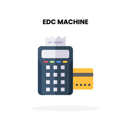 EDC Machine flat icon. Vector illustration on white background. Can used for digital product, presentation, UI and many more.のイラスト素材