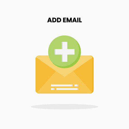 Email Add flat icon. Vector illustration on white background.のイラスト素材