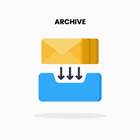 Archive flat icon. Vector illustration on white background.のイラスト素材