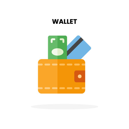 Wallet flat icon. Vector illustration on white background. Can used for digital product, presentation, UI and many more.のイラスト素材