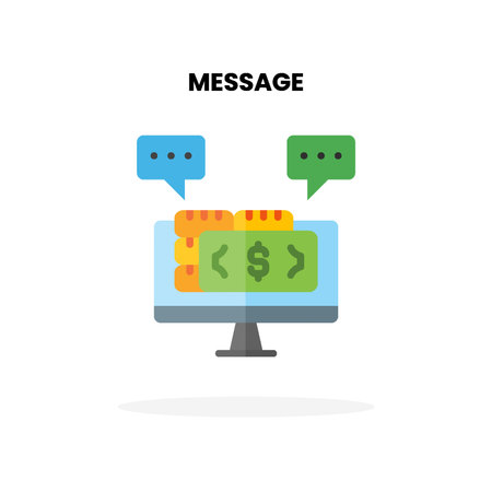 Message flat icon. Vector illustration on white background. Can used for digital product, presentation, UI and many more.のイラスト素材