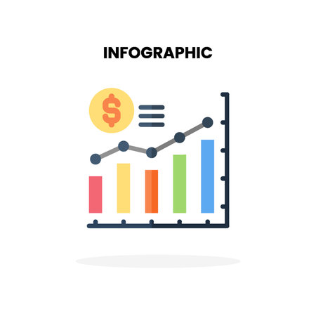Infographic flat icon. Vector illustration on white background. Can used for digital product, presentation, UI and many more.のイラスト素材