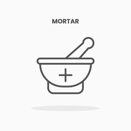 Mortar icon vector illustration line style. Great design for web, app and more. Editable Stroke and pixel perfect.のイラスト素材