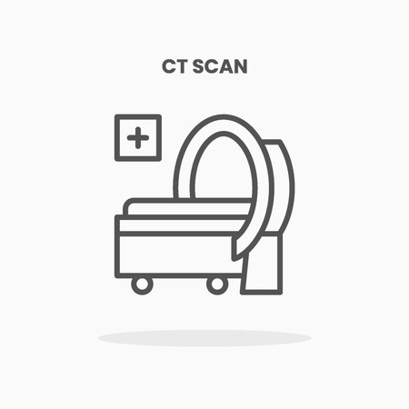 CT scan icon vector illustration line style. Great design for web, app and more. Editable Stroke and pixel perfect.のイラスト素材