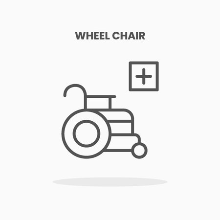 Wheel Chair icon vector illustration line style. Great design for web, app and more. Editable Stroke and pixel perfect.のイラスト素材