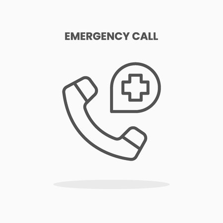 Emergency Call icon vector illustration line style. Great design for web, app and more. Editable Stroke and pixel perfect.のイラスト素材