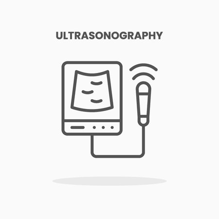 Ultrasonography icon vector illustration line style. Great design for web, app and more. Editable Stroke and pixel perfect.のイラスト素材
