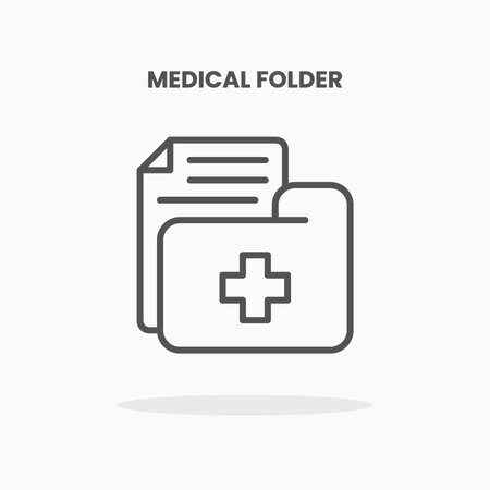 Medical Folder icon vector illustration line style. Great design for web, app and more. Editable Stroke and pixel perfect.のイラスト素材