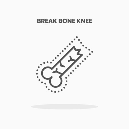 Break Bone Knee icon vector illustration line style. Great design for web, app and more. Editable Stroke and pixel perfect.のイラスト素材
