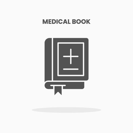 Medical Book icon vector illustration glyph style. Great used for web, app, digital product, presentation, UI and many more.のイラスト素材