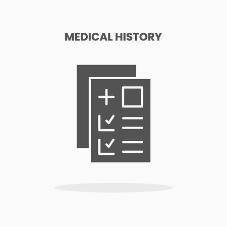 Medical History icon vector illustration glyph style. Great used for web, app, digital product, presentation, UI and many more.のイラスト素材