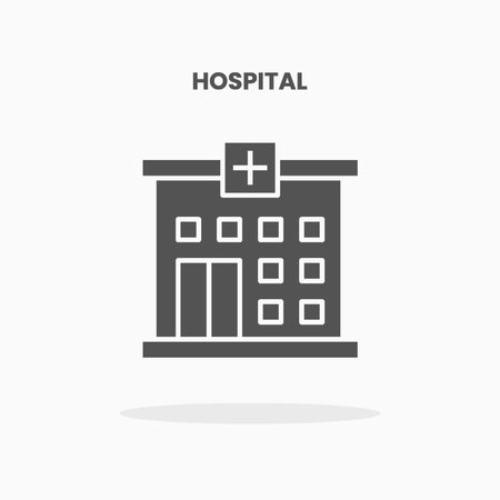 Hospital icon vector illustration glyph style. Great used for web, app, digital product, presentation, UI and many more.のイラスト素材