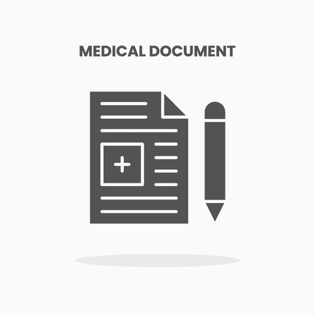 Medical Document icon vector illustration glyph style. Great used for web, app, digital product, presentation, UI and many more.のイラスト素材