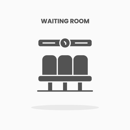 Waiting room icon vector illustration glyph style. Great used for web, app, digital product, presentation, UI and many more.のイラスト素材